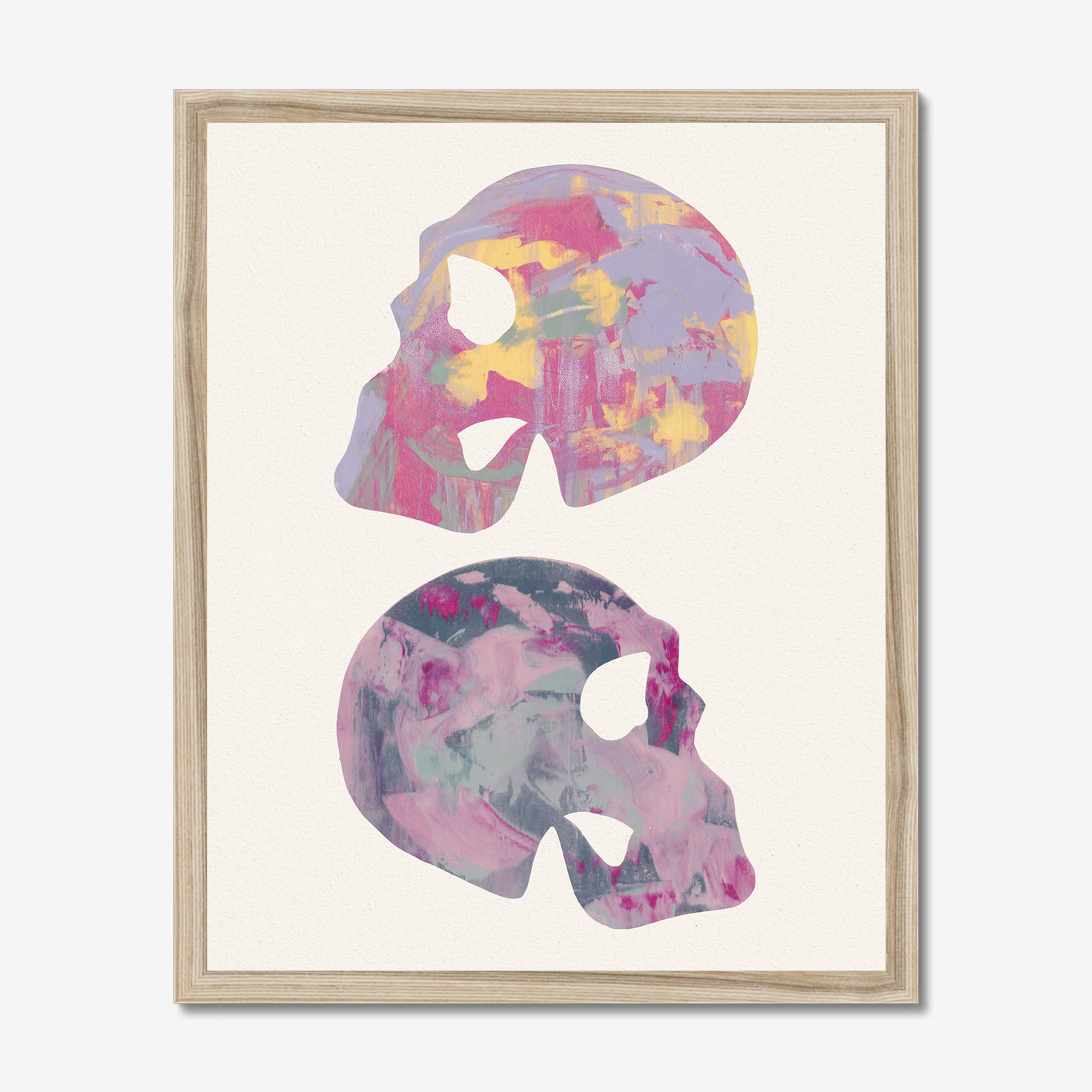 Skull Monotype Pair Fine Art Print